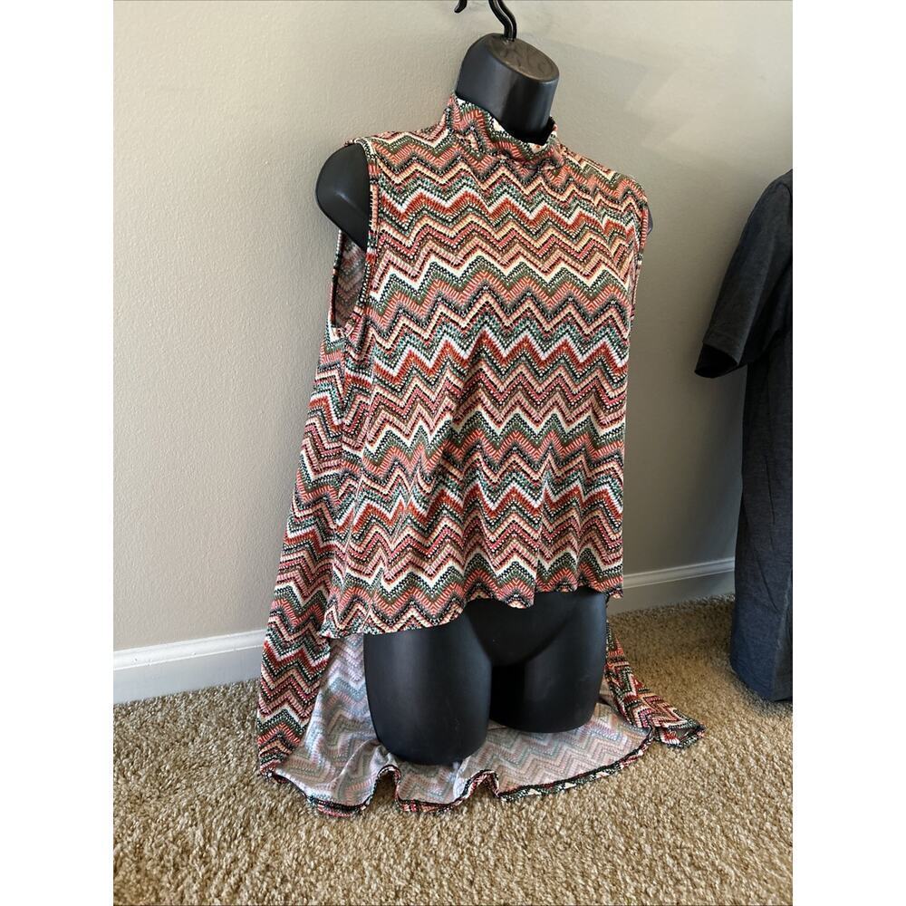 Vintage Baby Phat Y2K Hi Low Tunic Tank Top Shirt XL Womens Tribal Zigzag EUC - Picture 2 of 13